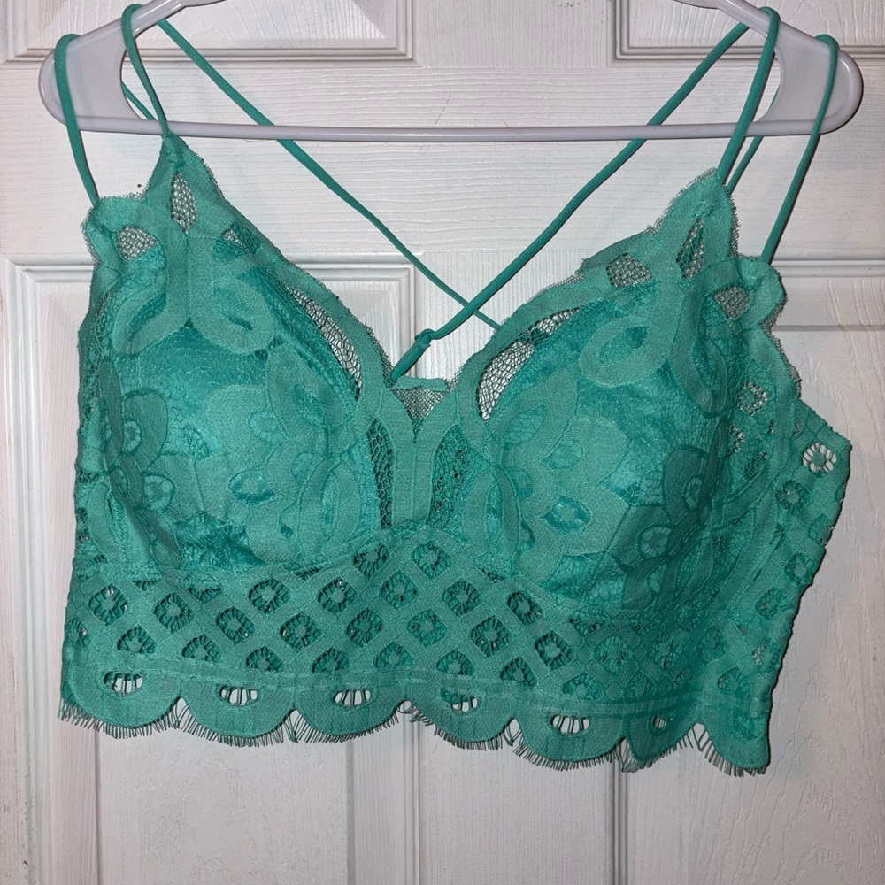 Zenana Outfitters Teal Lace Bralette